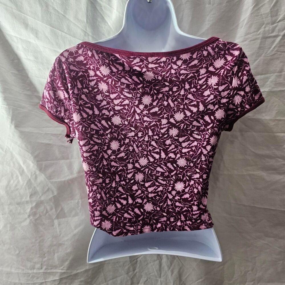 Vintage y2k 90s pink butterfly patterned baby tee - Picture 3 of 6